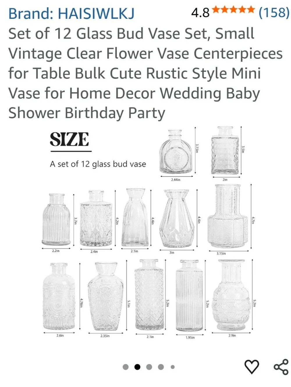 Clear Glass Bud Vase Set -12 Pieses Elegant Mini Decorative Vases